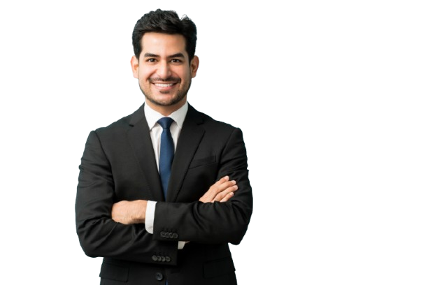 smiling young male professional standing with arms crossed while making eye contact against isolated background removebg preview